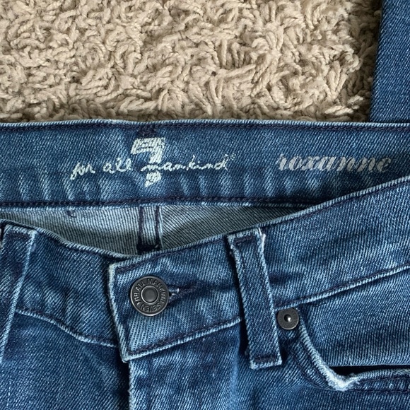 7FAM Roxanne size 26 skinny low rise blue jeans W28xL33 - Picture 2 of 4